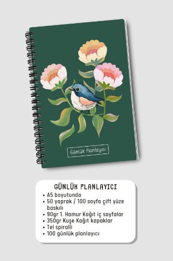 Yeşil Kuşlu 3'lü Planlama Seti resmi