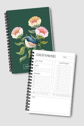 Yeşil Kuşlu 3'lü Planlama Seti resmi