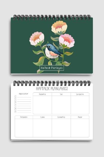 Yeşil Kuşlu 3'lü Planlama Seti resmi