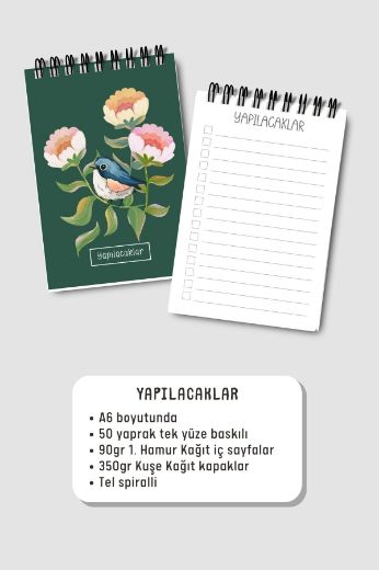 Yeşil Kuşlu 3'lü Planlama Seti resmi