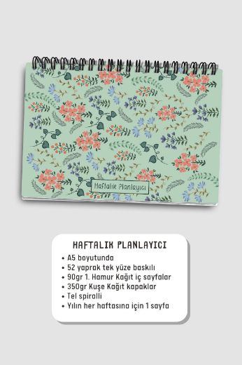 Yeşil Çiçekli 3'lü Planlama Seti resmi