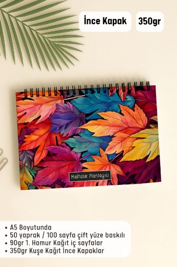 Renkli Yapraklı Haftalık Planlayıcı resmi