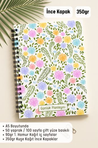 Pastel Çiçekli Günlük Planlayıcı resmi