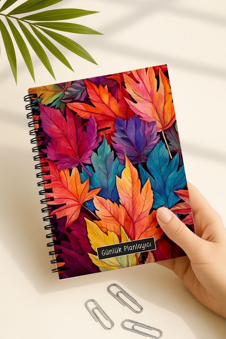 Renkli Yapraklı Günlük Planlayıcı resmi