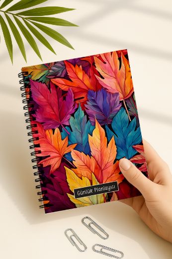 Renkli Yapraklı Günlük Planlayıcı resmi