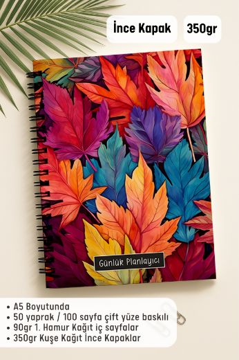 Renkli Yapraklı Günlük Planlayıcı resmi