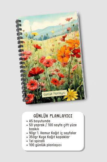 Açık Çiçekli 3'lü Planlama Seti resmi