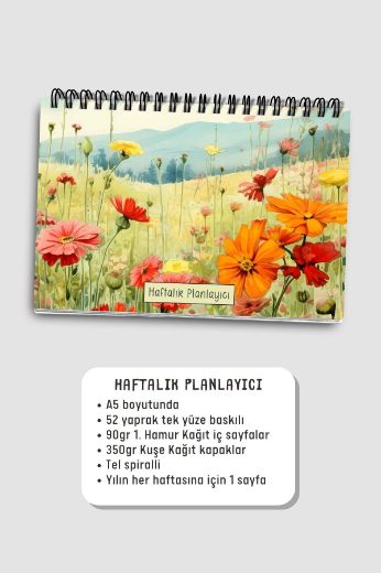 Açık Çiçekli 3'lü Planlama Seti resmi