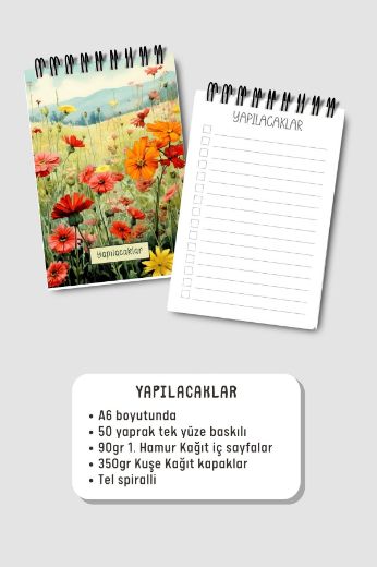 Açık Çiçekli 3'lü Planlama Seti resmi