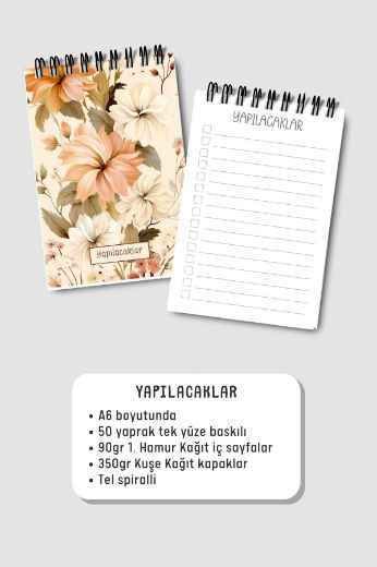 Bej Çiçek 3'lü Planlama Seti resmi