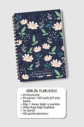 Beyaz Çiçekli 3'lü Planlama Seti resmi