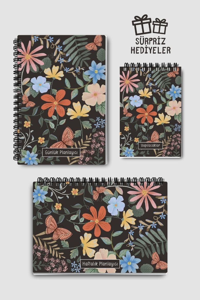 Kelebekli 3'lü Planlama Seti resmi