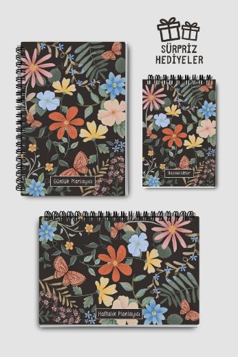 Kelebekli 3'lü Planlama Seti resmi