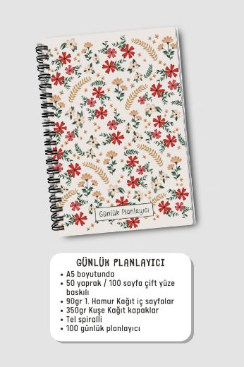 Kırmızı Çiçekli 3'lü Planlama Seti resmi