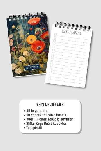 Koyu Çiçekli 3'lü Planlama Seti resmi