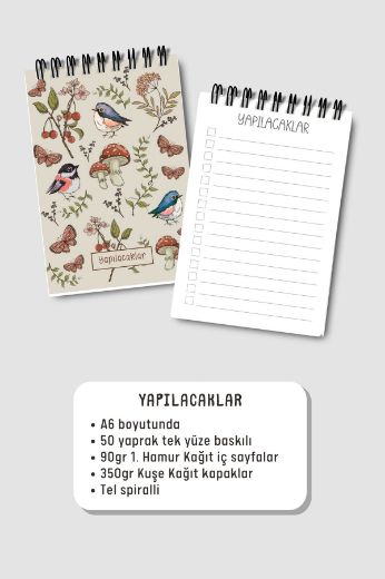 Kuş ve Mantar 3'lü Planlama Seti resmi