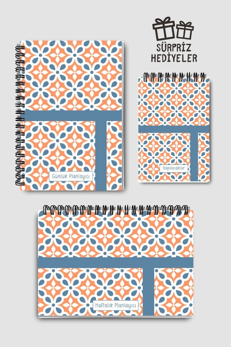 Mavi Çizgili 3'lü Planlama Seti resmi