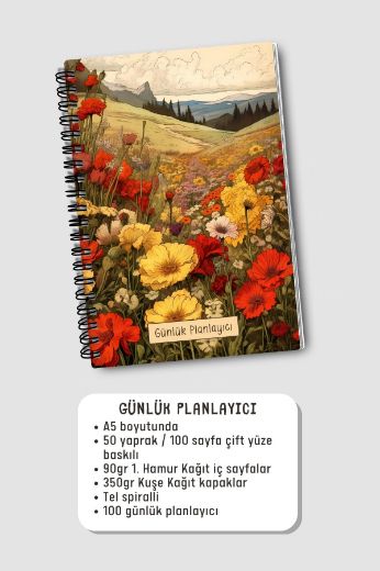 Sarı Çiçekli 3'lü Planlama Seti resmi