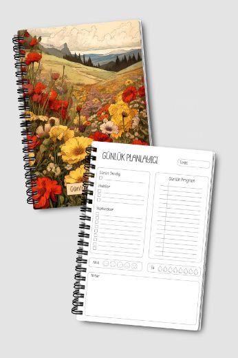 Sarı Çiçekli 3'lü Planlama Seti resmi