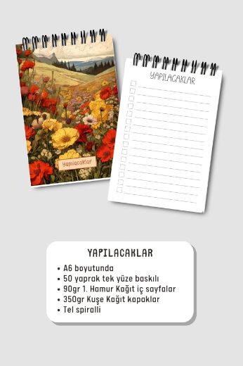 Sarı Çiçekli 3'lü Planlama Seti resmi