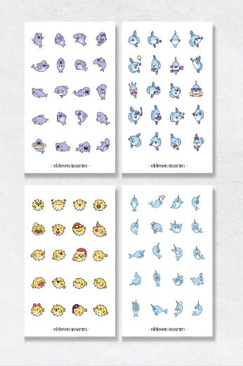 Balıklar 6'lı Sticker Seti resmi