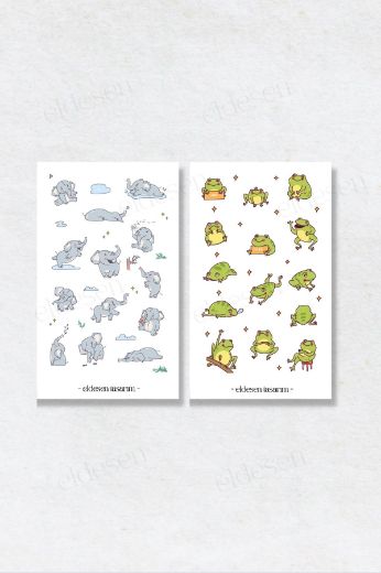 Hayvanlar 6'lı Sticker Seti resmi