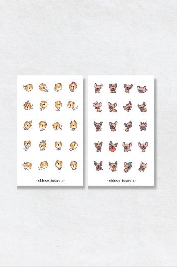 Köpekler 6'lı Sticker Seti resmi