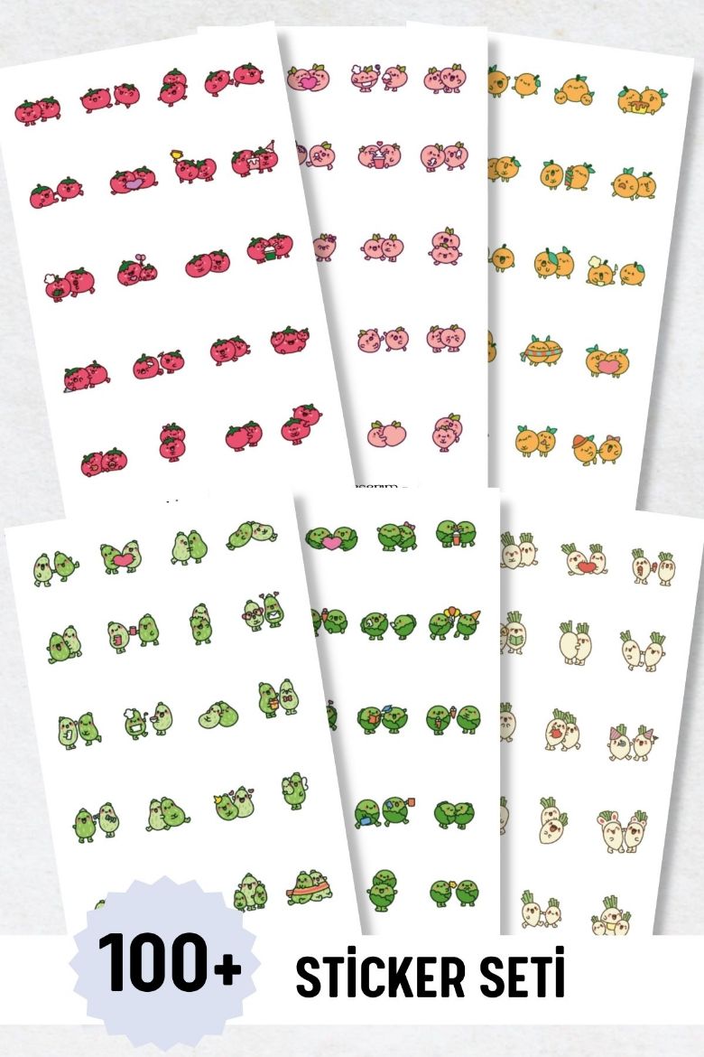 Mini Gıda 6'lı Sticker Seti resmi