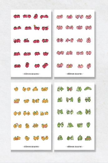 Mini Gıda 6'lı Sticker Seti resmi