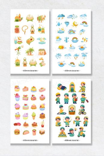 Ramazan 6'lı Sticker Seti resmi