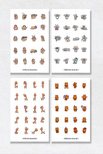 Vahşi Hayvan 6'lı Sticker Seti resmi