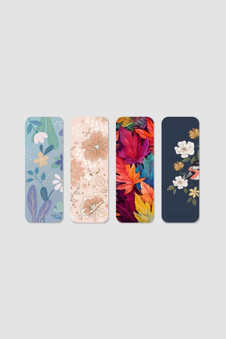 Altın Çiçek Kitap Ayracı Seti, 5.2 x 14.8 cm İnce resmi