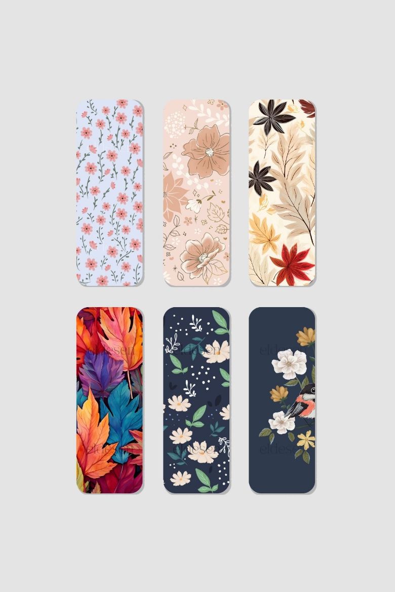 Çiçek Kitap Ayracı Seti, 5.2 x 14.8 cm İnce resmi