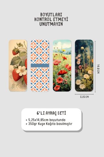 Doğa Kitap Ayracı Seti, 5.2 x 14.8 cm İnce resmi