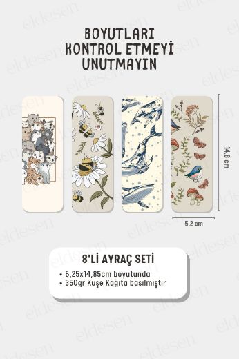 Hayvanlar Kitap Ayracı Seti, 5.2 x 14.8 cm İnce resmi