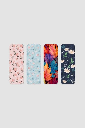 Mavi Çiçek Kitap Ayracı Seti, 5.2 x 14.8 cm İnce resmi