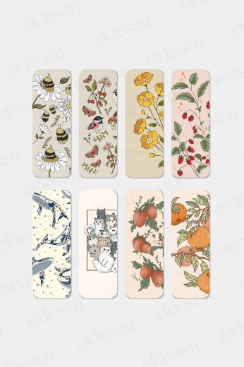 Meyve ve Hayvanlar Kitap Ayracı Seti, 5.2 x 14.8 cm İnce resmi