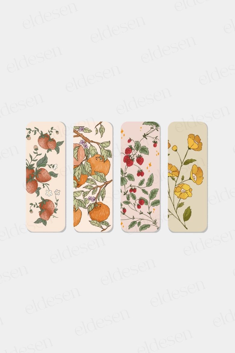 Meyveler Kitap Ayracı Seti, 5.2 x 14.8 cm İnce resmi