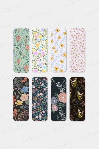 Çiçek Temalı Kitap Ayracı Seti, 5.2 x 14.8 cm İnce resmi