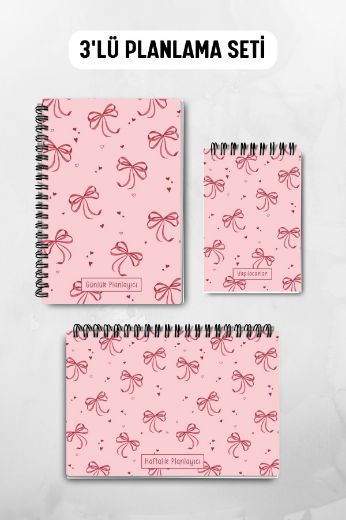 Pembe Fiyonk 3'lü Planlama Seti ve A6 Takvim / Öğretmenler Günü resmi