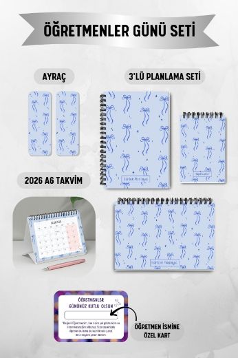 Mavi Fiyonk 3'lü Planlama Seti ve A6 Takvim / Öğretmenler Günü resmi
