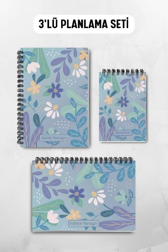 Mavi Papatya 3'lü Planlama Seti ve A6 Takvim / Öğretmenler Günü resmi