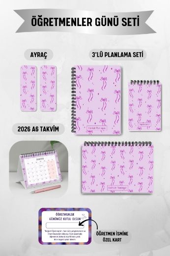 Mor Fiyonk 3'lü Planlama Seti ve A6 Takvim / Öğretmenler Günü resmi