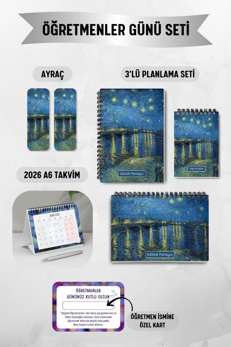 Ren Nehri 3'lü Planlama Seti ve A6 Takvim / Öğretmenler Günü resmi