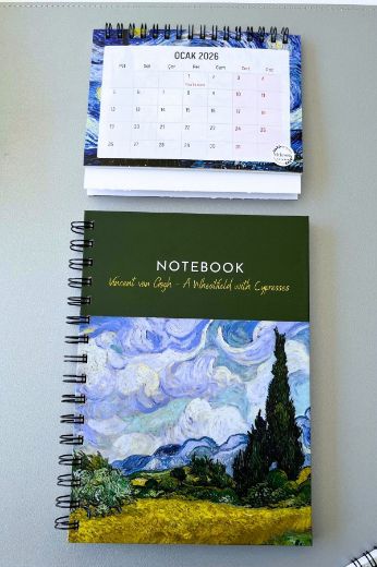 Van Gogh  Selvi Ağaçlı Buğday Tarlası Öğretmenler Günü Seti resmi