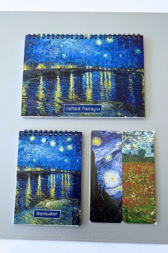 Van Gogh Ren Nehri’nde Yıldızlı Bir Gece Kutulu Öğretmenler Günü Seti resmi