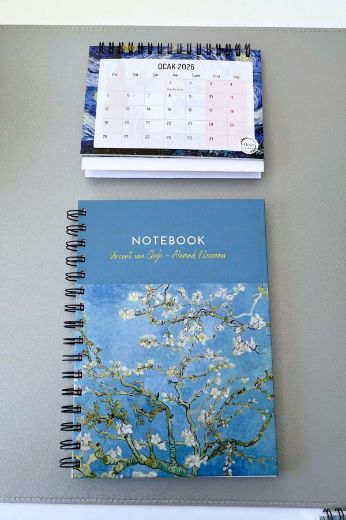 Van Gogh Çiçek Açan Badem Ağacı Kutulu Öğretmenler Günü Seti resmi