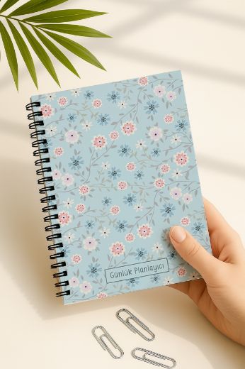 Mavi Çiçek Yeni Yıl Kutulu Set resmi