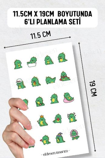 Yeşil Hayvan 6'lı Sticker Seti resmi