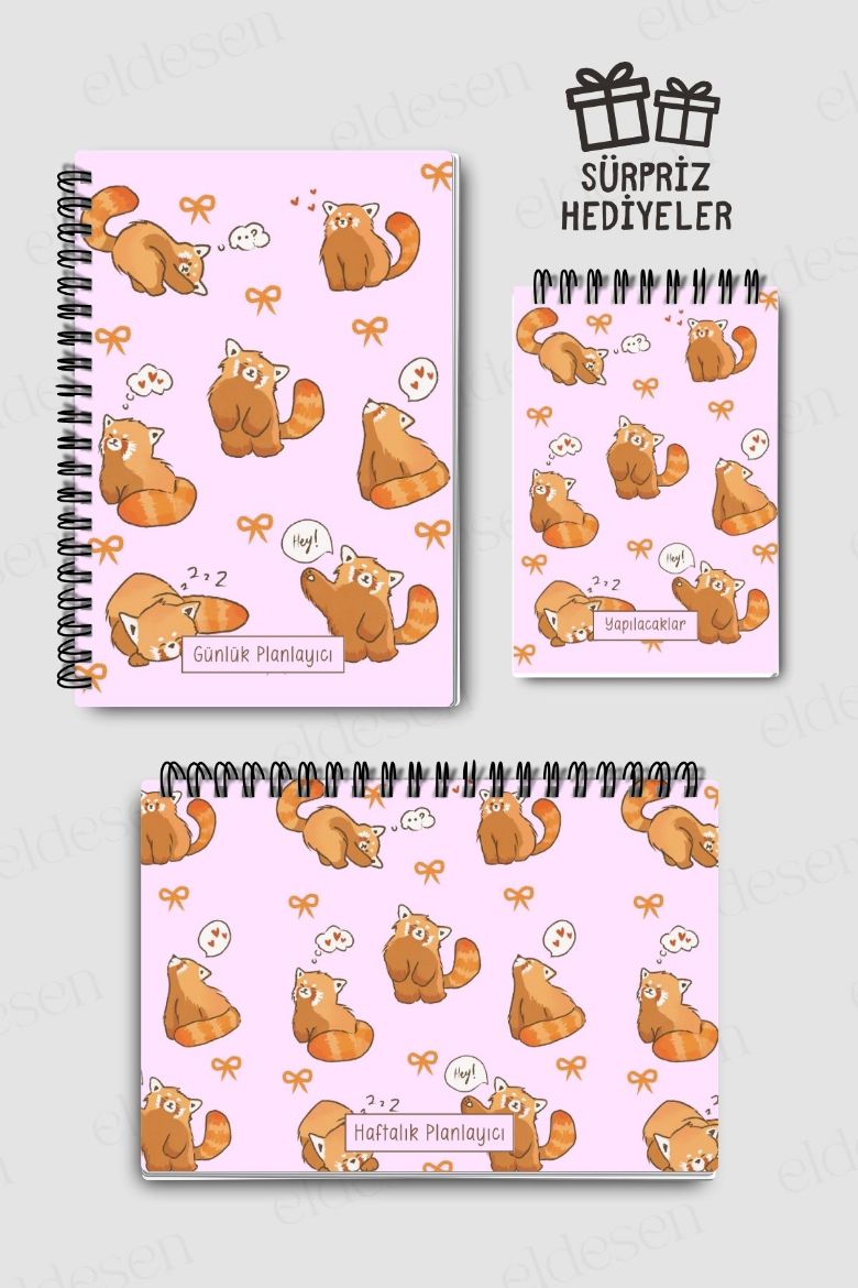 Kızıl Pandalı 3'lü Planlama Seti resmi